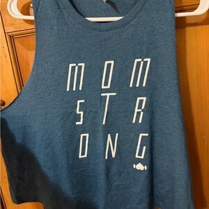 Blue 'Mom Strong' Tank Top